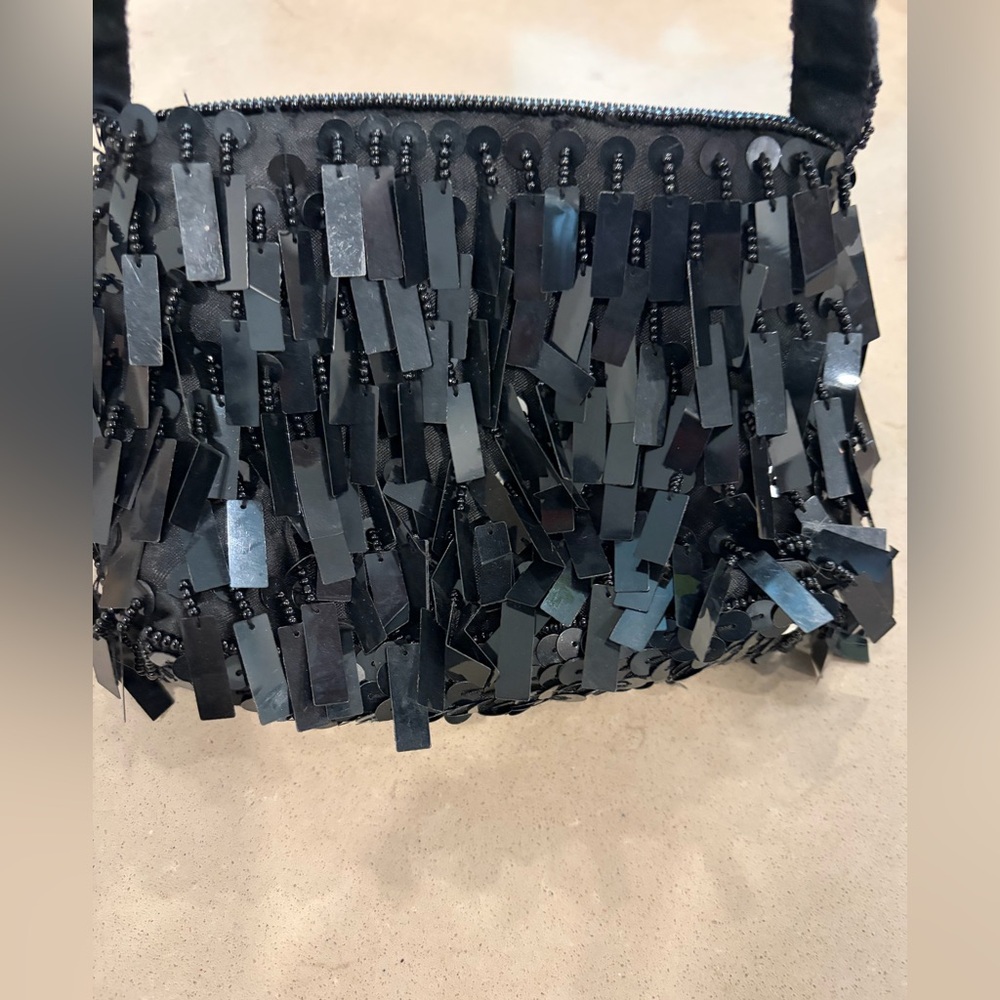 La Regale Black Small Sequin Bag